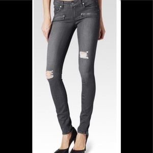 Paige grey ripped skinny jeans